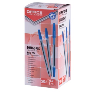 Długopis OFFICE PRODUCTS, 1,0mm, niebieski, Długopisy, Artykuły do pisania i korygowania