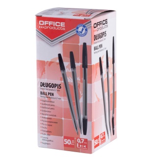 Długopis OFFICE PRODUCTS, 1,0mm, czarny, Długopisy, Artykuły do pisania i korygowania
