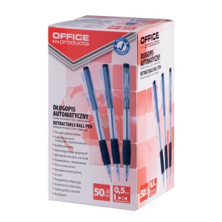 Długopis automatyczny OFFICE PRODUCTS, 0,7mm, czarny, Długopisy, Artykuły do pisania i korygowania