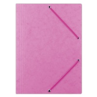 Elasticated File DONAU, pressed board, A4, 390 gsm, 3 flaps, pink
