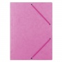 Elasticated File DONAU, pressed board, A4, 390 gsm, 3 flaps, pink