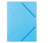 Elasticated File DONAU, pressed board, A4, 390 gsm, 3 flaps, light blue