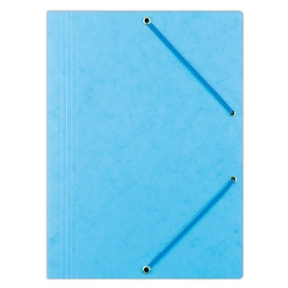 Teczka z gumką DONAU, preszpan, A4, 390gsm, 3-skrz., jasnoniebieska, Teczki płaskie, Archiwizacja dokumentów
