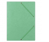 Elasticated File DONAU, pressed board, A4, 390 gsm, 3 flaps, light green