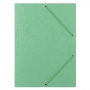 Elasticated File DONAU, pressed board, A4, 390 gsm, 3 flaps, light green