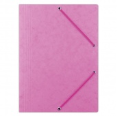Elasticated File OFFICE PRODUCTS, pressed board, A4, 390 gsm, 3 flaps, pink