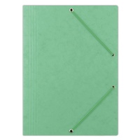 Elasticated File OFFICE PRODUCTS, pressed board, A4, 390 gsm, 3 flaps, light green