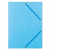 Elasticated File OFFICE PRODUCTS, pressed board, A4, 390 gsm, 3 flaps, light blue
