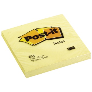 Karteczki samoprzylepne POST-IT® (654), 76x76mm, 1x100 kart., żółte, Promocje, ~ Nagrody