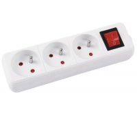 Extension Leads OFFICE PRODUCTS, 3 sockets, 3m, switch, white