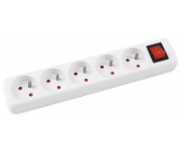 Extension Leads OFFICE PRODUCTS, 5 sockets, 3m, switch, white