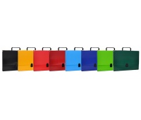 Teczka-pudełko OFFICE PRODUCTS, PP, A4/5cm, z rączką i zamkiem, mix kolorów, Teczki przestrzenne, Archiwizacja dokumentów