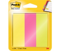 Zakładki indeksujące POST-IT® (671/3), papier, 25x76mm, 3x100 kart., mix kolorów, Bloczki samoprzylepne, Papier i etykiety