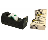 Office tape SCOTCH&reg; Magic&trade; (9-1933R3C38),  66% plant-based adhesive, matte, 19mm, 33m, 3pcs, dispenser C-38 FREE, Office tapes, Small office accessories, EKO-CERT