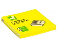 Bloczek samoprzylepny Q-CONNECT Brilliant Z-Notes, 76x76mm, 100 kart., neon, żółty, Bloczki samoprzylepne, Papier i etykiety