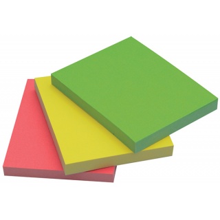 Bloczek samoprzylepny Q-CONNECT, 38x51mm, 3x50 kart., neon, mix kolorów, Bloczki samoprzylepne, Papier i etykiety