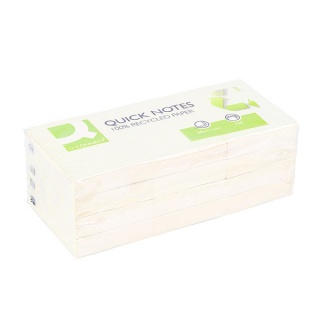 Bloczek samoprzylepny Q-CONNECT Recycled, 38x51mm, 3x100 kart., żółty, Bloczki samoprzylepne, Papier i etykiety