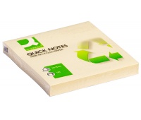 Bloczek samoprzylepny Q-CONNECT Recycled, 76x76mm, 100 kart., żółty, Bloczki samoprzylepne, Papier i etykiety