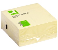 Kostka samoprzylepna Q-CONNECT, 76x76mm, 400 kart., żółty, Bloczki samoprzylepne, Papier i etykiety