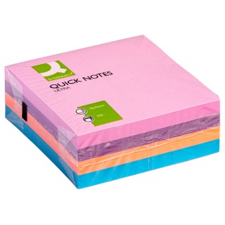 Kostka samoprzylepna Q-CONNECT, 76x76mm, 4x80 kart., mix kolorów, Bloczki samoprzylepne, Papier i etykiety
