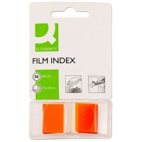 Filing Index Tabs Q-CONNECT, PP, 25,4x43,7mm, 50 sheets, orange