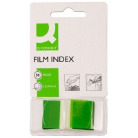Filing Index Tabs Q-CONNECT, PP, 25,4x43,7mm, 50 sheets, green