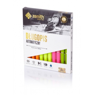 Długopis automatyczny Zenith 7 Fluo - box 10 sztuk mix kolorów, Długopisy, Artykuły do pisania i korygowania