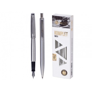 Komplet Zenith Silver w etui - pióro wieczne + długopis, Pióra, Artykuły do pisania i korygowania