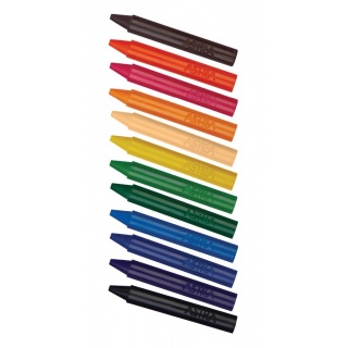 Kredki świecowe super Jumbo 12 kolorów - 14mm /100mm, Plastyka, Artykuły szkolne