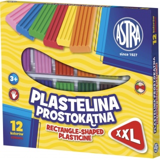 Plastelina prostokątna 12 kolorów, Produkty kreatywne, Artykuły szkolne