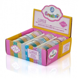 Taśma dekoracyjna brokatowa Glamour - display 24 sztuki, Produkty kreatywne, Artykuły szkolne