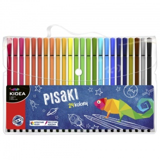 PISAKI W ETUI 24 KOLORY KIDEA, Flamastry, Artykuły szkolne