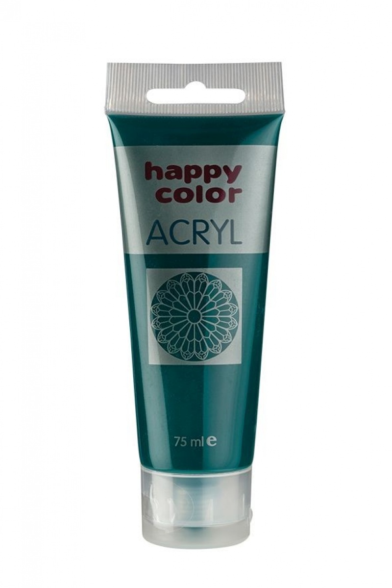 Farba akrylowa 75ml, ciemnozielony, Happy Color, Plastyka, Artykuły szkolne