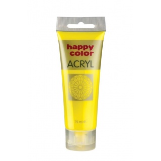 Farba akrylowa 75ml, cytrynowy, Happy Color, Plastyka, Artykuły szkolne