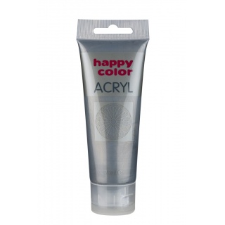 Farba akrylowa 75ml, czarne srebro, Happy Color, Plastyka, Artykuły szkolne