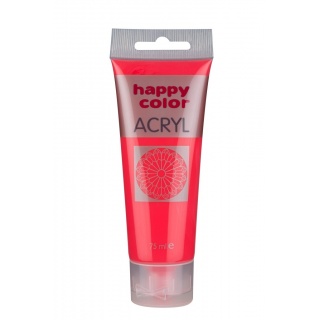 Farba akrylowa 75ml, czerwony fluo, Happy Color, Plastyka, Artykuły szkolne