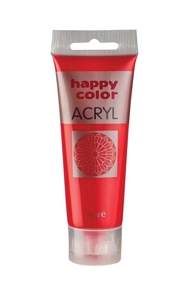 Farba akrylowa 75ml, czerwony, Happy Color, Plastyka, Artykuły szkolne