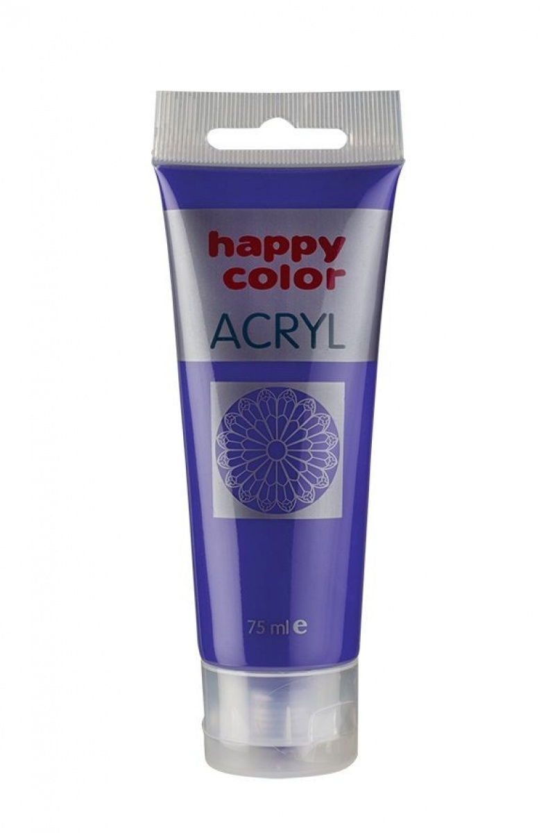 Farba akrylowa 75ml, fioletowy, Happy Color, Plastyka, Artykuły szkolne