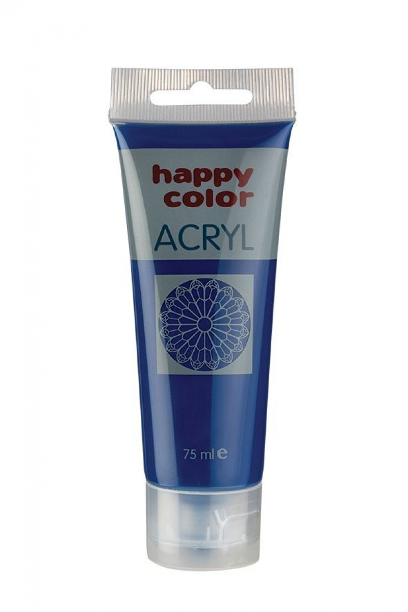 Farba akrylowa 75ml, granatowy, Happy Color, Plastyka, Artykuły szkolne