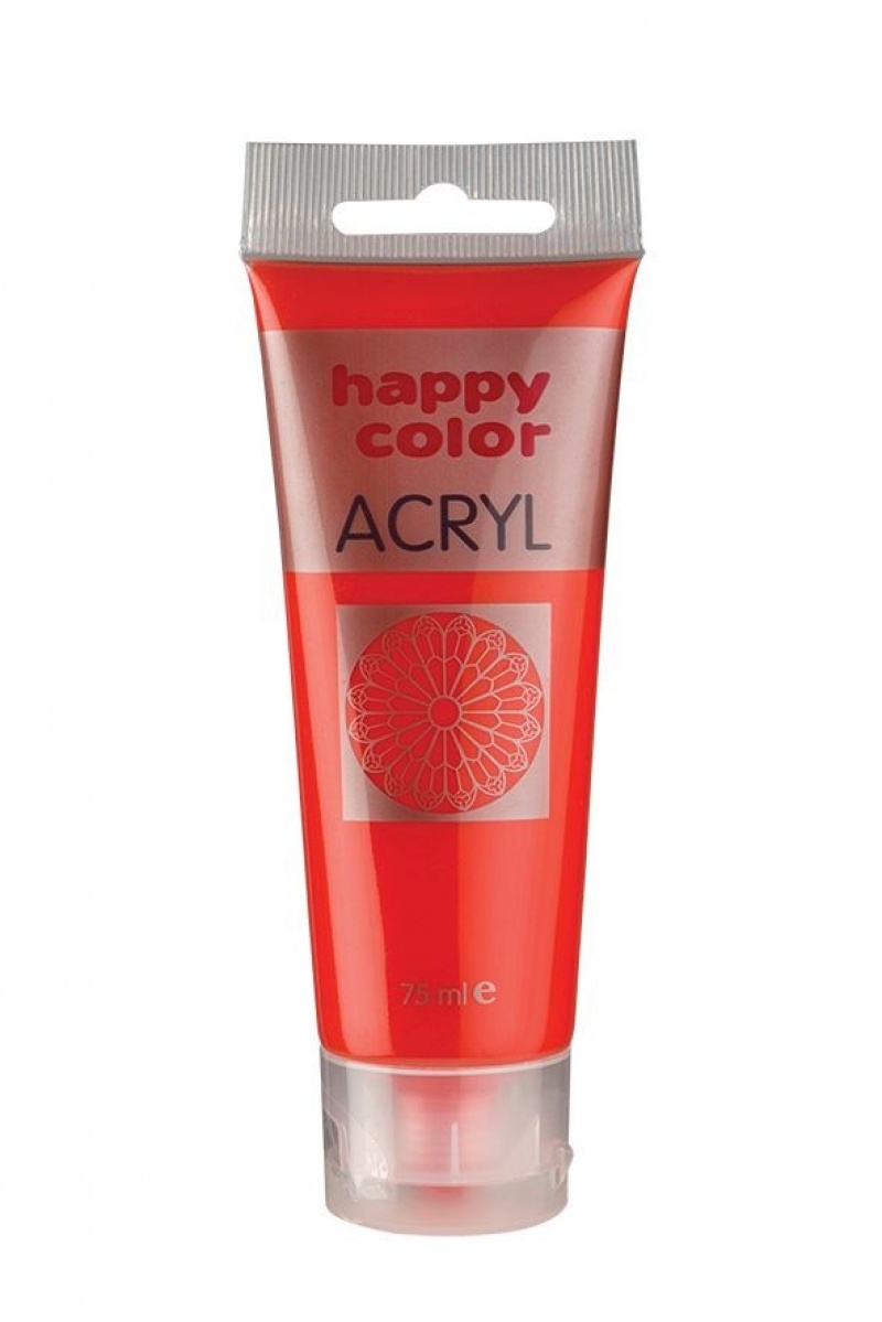 Farba akrylowa 75ml, jasnoczerwony, Happy Color, Plastyka, Artykuły szkolne