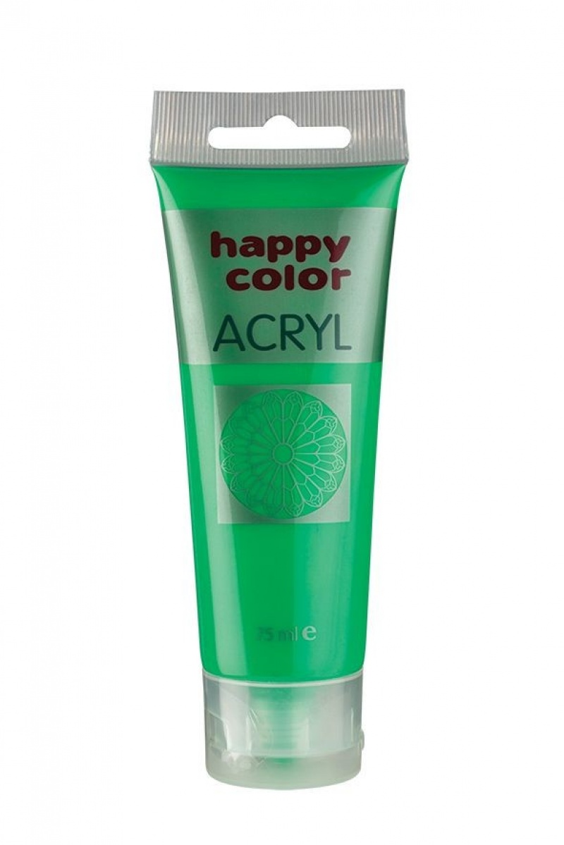 Farba akrylowa 75ml, jasnozielony, Happy Color, Plastyka, Artykuły szkolne