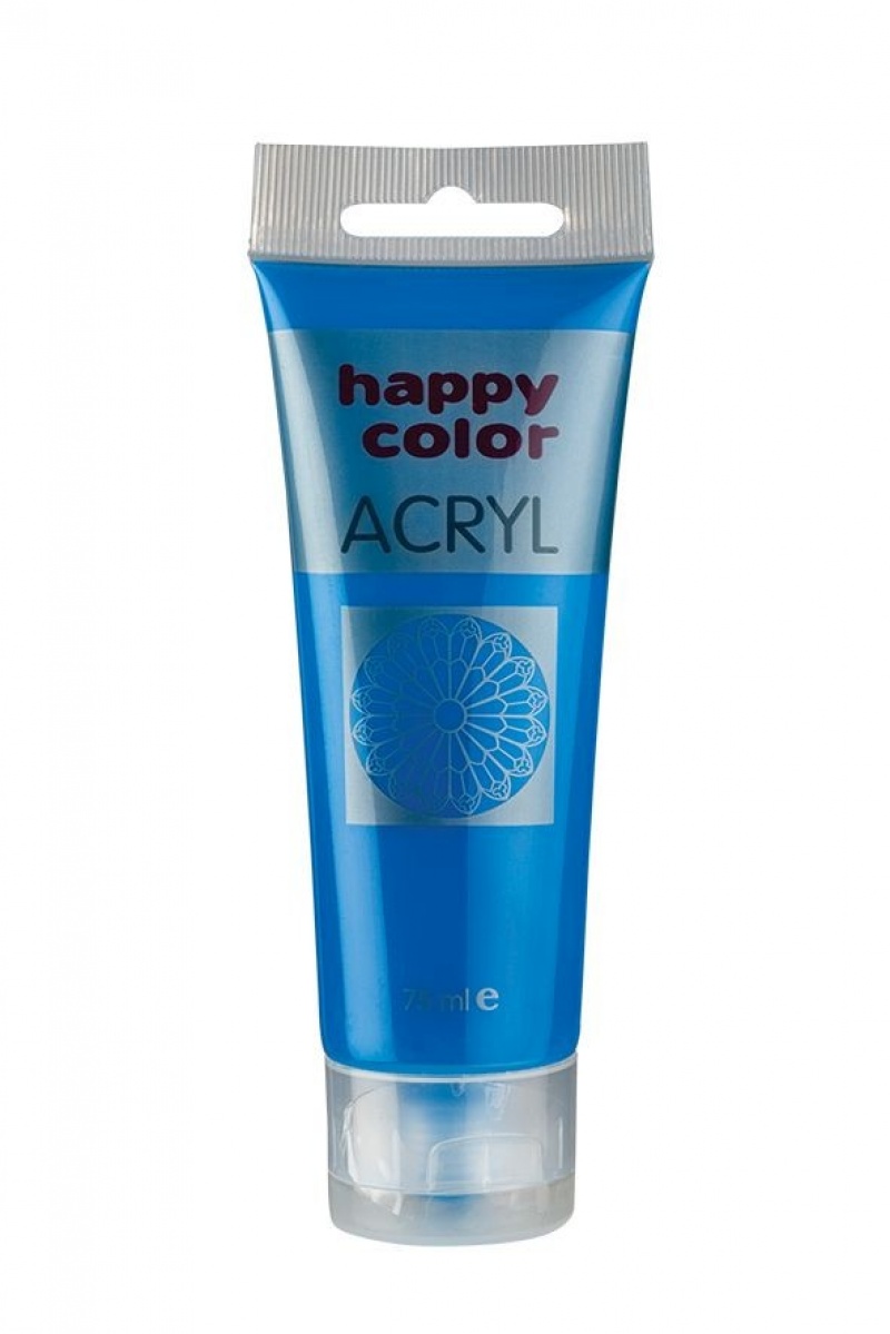 Farba akrylowa 75ml, niebieski, Happy Color, Plastyka, Artykuły szkolne