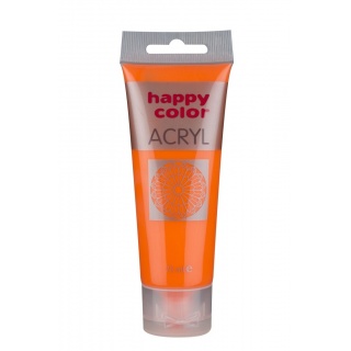 Farba akrylowa 75ml, pomarańczowy fluo, Happy Color, Plastyka, Artykuły szkolne