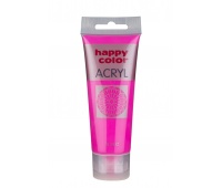 Farba akrylowa 75ml, różowy fluo, Happy Color, Plastyka, Artykuły szkolne