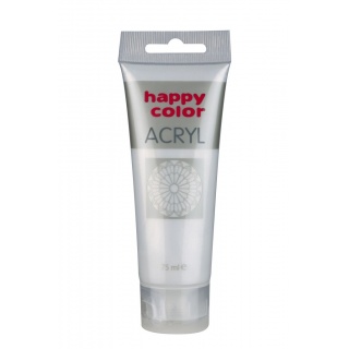 Farba akrylowa 75ml, satynowe srebro, Happy Color, Plastyka, Artykuły szkolne