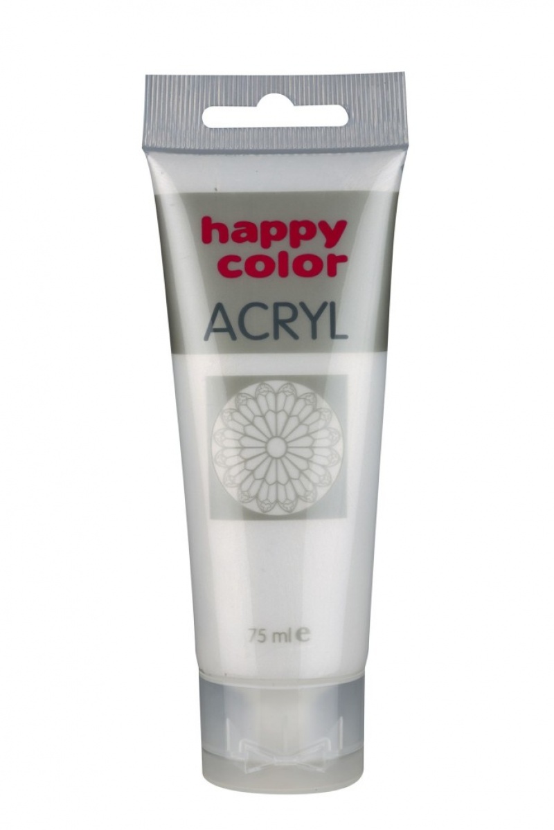 Farba akrylowa 75ml, srebrny, Happy Color, Plastyka, Artykuły szkolne