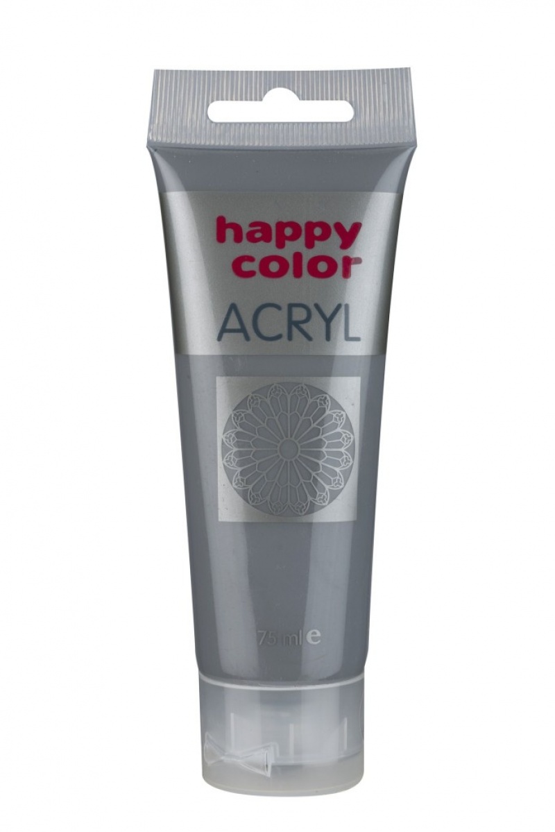 Farba akrylowa 75ml, szary, Happy Color, Plastyka, Artykuły szkolne