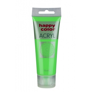 Farba akrylowa 75ml, zielony fluo, Happy Color, Plastyka, Artykuły szkolne