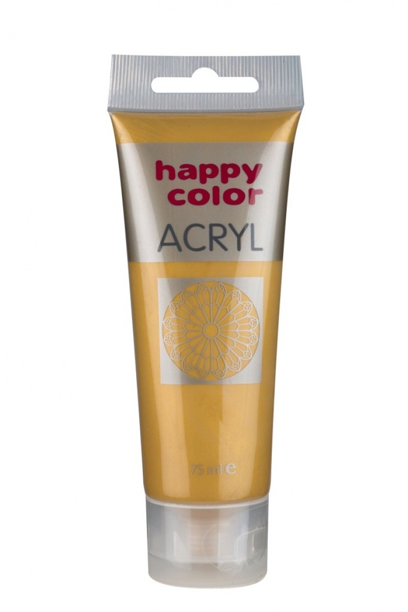 Farba akrylowa 75ml, złoty, Happy Color, Plastyka, Artykuły szkolne