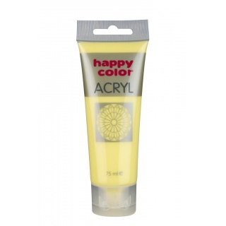 Farba akrylowa 75ml, żółty pastelowy, Happy Color, Plastyka, Artykuły szkolne